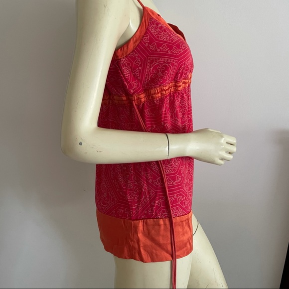 Ella moss orange and pink camisole with satin trim - Picture 4 of 8